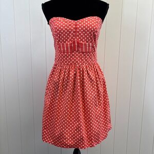 Vintage Bebop Womens Y2K Rockabilly Polka Dot Strapless Dress Size L Whimsical
